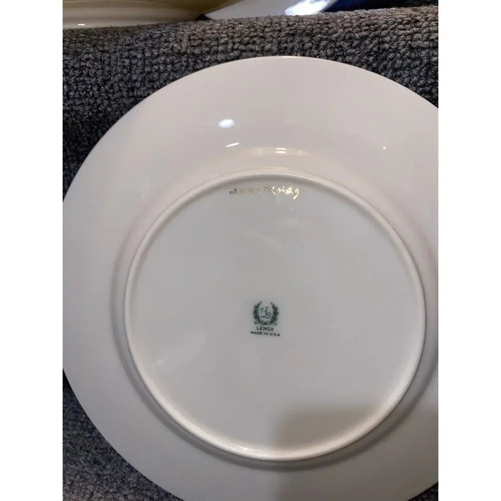 Lenox Butterfly Meadow Set of 5 Party Snack Plates Set 8” Flora Flower Lot White